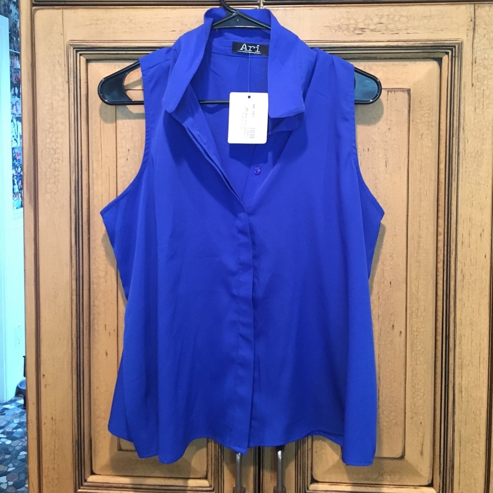 Brand new button down tank top blouse